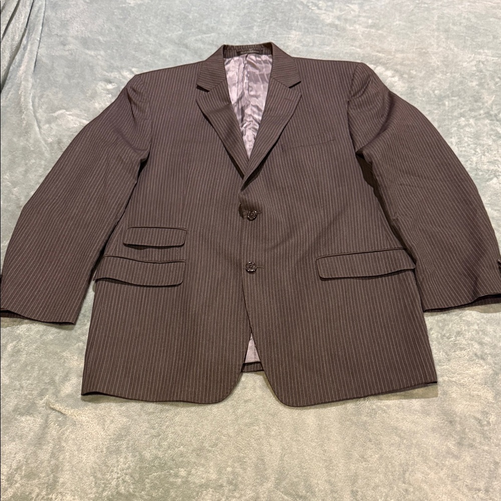 Michael Kors Grey Pinstripe Blazer - Classic Two-Button Suit Jacket, size 44L